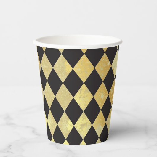 Harlequin, , met nood en zwart papieren bekers (Voorkant)