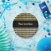 Harlequin, , met nood en zwart papieren bordje (Feest)