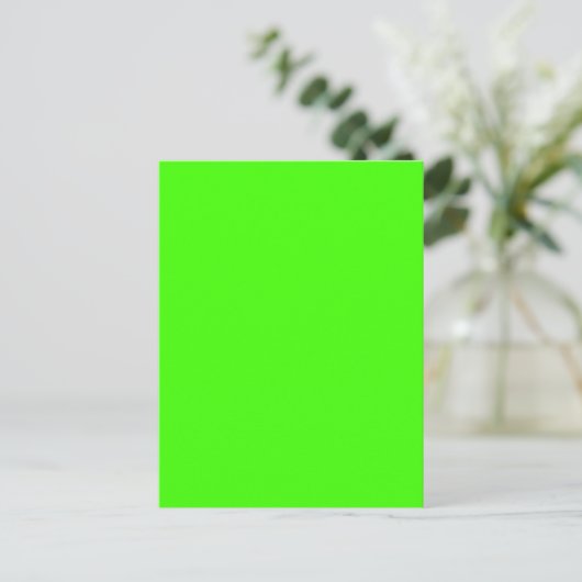 Harlequin Neon Groene Stevige Kleur Briefkaart (Staand voorkant)
