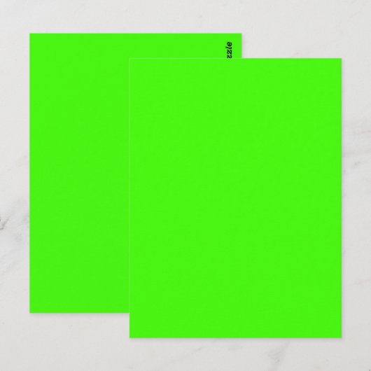 Harlequin Neon Groene Stevige Kleur Briefkaart (Voorkant / Achterkant)