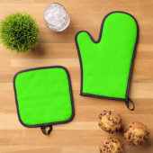 Harlequin Neon Groene Stevige Kleur Ovenwant & Pannenlap Set (Top down)
