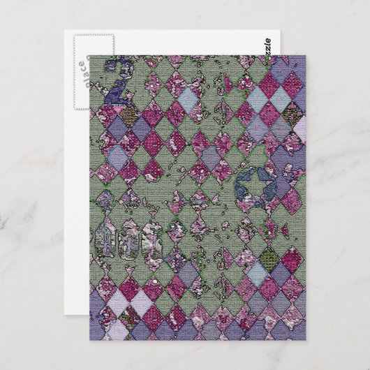 Harlequin-ontwerp Briefkaart (Voorkant / Achterkant)