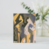 Harlequin op een tafel van Juan Gris,  Cubisme Briefkaart (Staand voorkant)