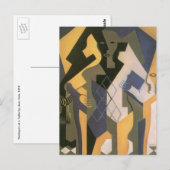 Harlequin op een tafel van Juan Gris,  Cubisme Briefkaart (Voorkant / Achterkant)