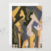 Harlequin op een tafel van Juan Gris,  Cubisme Kaart (Voorkant / Achterkant)