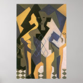 Harlequin op een tafel van Juan Gris,  Cubisme Poster (Voorkant)
