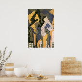 Harlequin op een tafel van Juan Gris,  Cubisme Poster (Keuken)