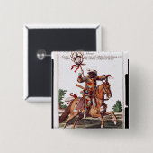 Harlequin op Horseback Vierkante Button 5,1 Cm (Voorkant /achterkant)