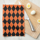 Harlequin Oranje en zwart Theedoek (Quarter Fold)