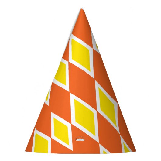 Harlequin Oranje gele Herfst Halloween Feesthoedjes (Links)