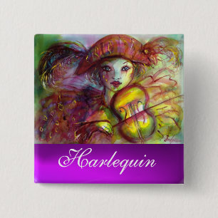 HARLEQUIN paarse amethyst Vierkante Button 5,1 Cm