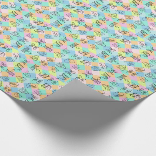 Harlequin Paris Winkelen Cadeaupapier (Hoek)