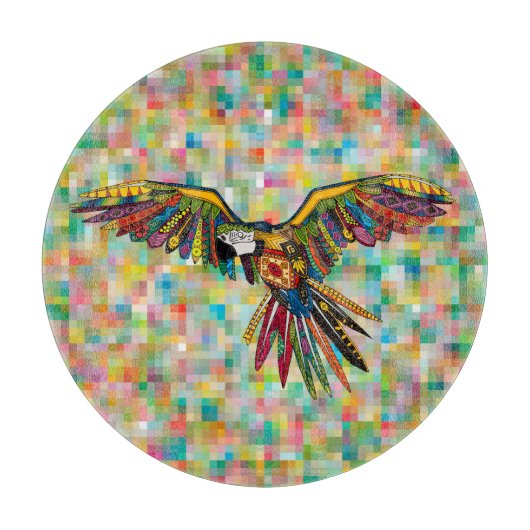 harlequin parrot snijplank (Voorkant)