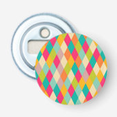 Harlequin  patroon button flesopener (Voorkant)