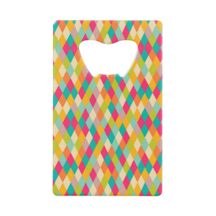 Harlequin  patroon creditkaart flessenopener