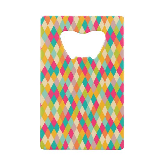 Harlequin  patroon creditkaart flessenopener (Voorkant)