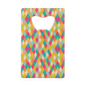 Harlequin  patroon creditkaart flessenopener (Achterkant)