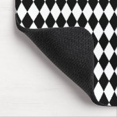 Harlequin patroon, elegant zwart-wit ontwerp muismat (Hoek)