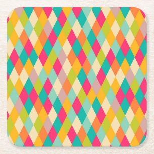 Harlequin  patroon kartonnen onderzetters