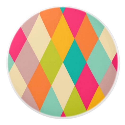 Harlequin patroon keramische knop (Voorkant)