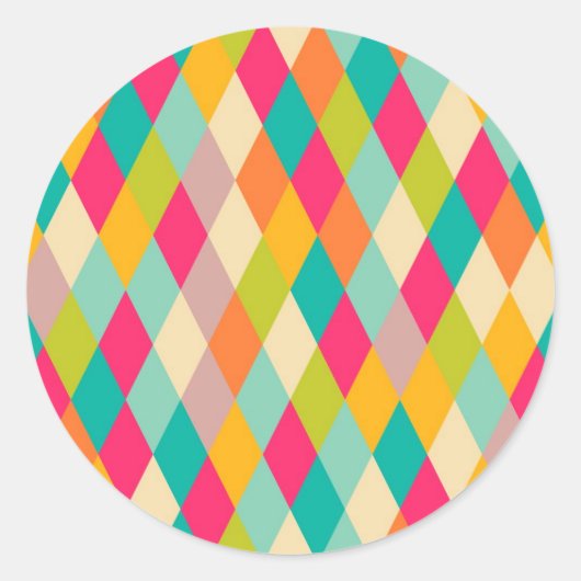 Harlequin  patroon ronde sticker (Voorkant)