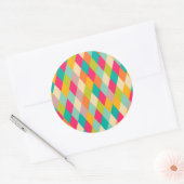 Harlequin  patroon ronde sticker (Envelop)