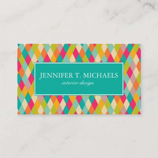 Harlequin  patroon visitekaartje (Voorkant)