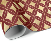 Harlequin Patroon (wijn en goud) Cadeaupapier (Rol Hoek)