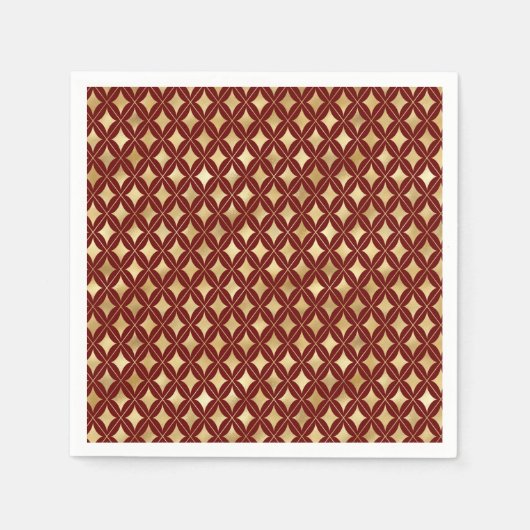 Harlequin Patroon (wijn en goud) Servet (Voorkant)