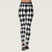 Harlequin Pattern Black en White Leggings (Achterkant)