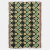 Harlequin Pattern in Gold, Green, and Black  Deken (Voorkant Verticaal)