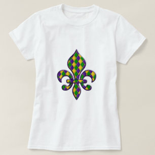 Harlequin Pattern Mardi Gras Fleur Design 1 T-shirt