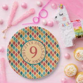 Harlequin Pattern Papieren Bordje (Feest)