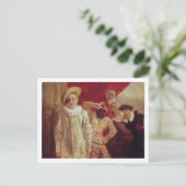 Harlequin, Pierrot en Scapin, Actoren van de Com Briefkaart (Staand voorkant)
