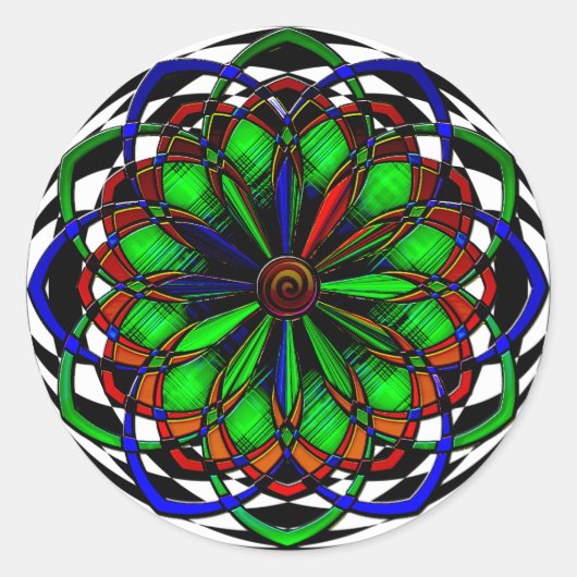 Harlequin Plaid No. 3 (Stickers) Ronde Sticker (Voorkant)