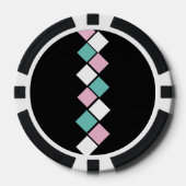 Harlequin Poker Chips (Zwart, Aqua & Roze) (Voorkant)
