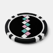 Harlequin Poker Chips (Zwart, Aqua & Roze) (Enkel)
