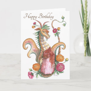 Harlequin Quartz Dragon (Gemini) - Birthday Card Kaart