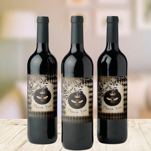 Harlequin Queen Bee Dank u Wijn Etiket