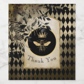 Harlequin Queen Bee Dank u Wijn Etiket (Enkel label)