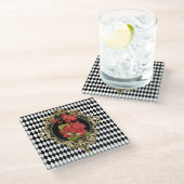  Harlequin Red Begonias Glazen Onderzetter (Schuin)