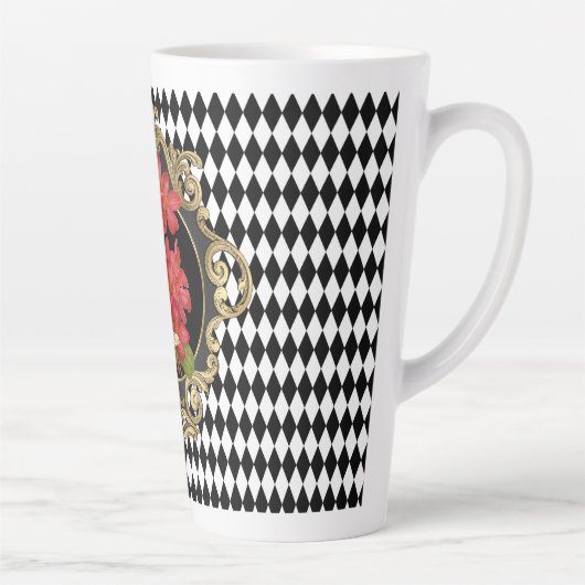 Harlequin Red Begonias Latte Mok (Rechts)