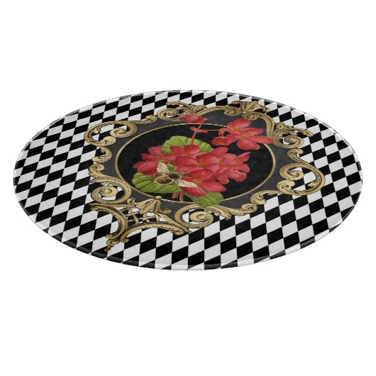  Harlequin Red Begonias Snijplank (Hoek)