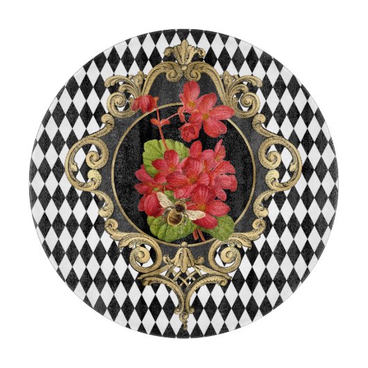  Harlequin Red Begonias Snijplank (Voorkant)