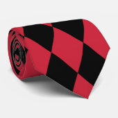 Harlequin Red en Black Stropdas (Opgerold)