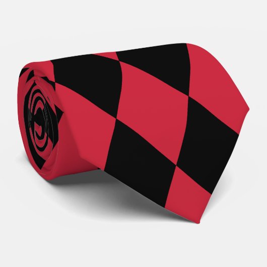 Harlequin Red en Black Stropdas (Opgerold)
