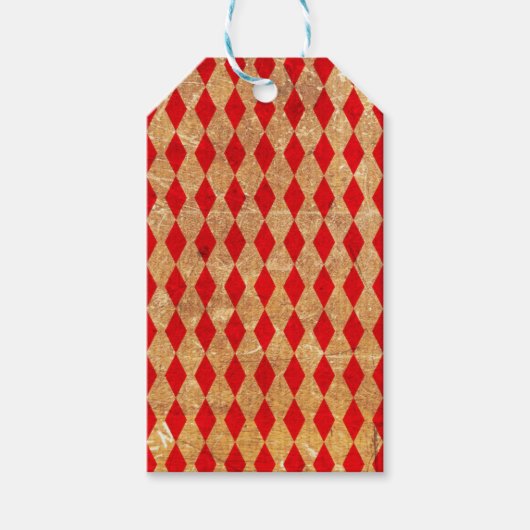Harlequin Red Vintage Cadeaulabel (Voorkant)