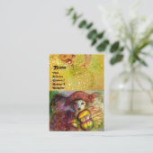 HARLEQUIN, rode gele groene sparren Visitekaartje (Staand voorkant)