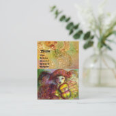 HARLEQUIN, rood bruin geel groen sprankelt Visitekaartje (Staand voorkant)