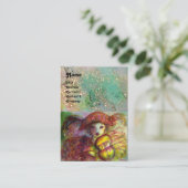 HARLEQUIN, rood geel groen blauw schittert Visitekaartje (Staand voorkant)